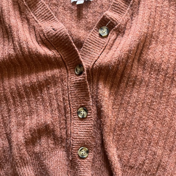 SO Women's Ribbed Cardigan - Rust - Picture 2 of 4